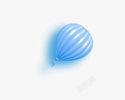 手绘蓝色梦幻氢气球素材