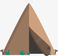 野外露营三角帐篷矢量图素材