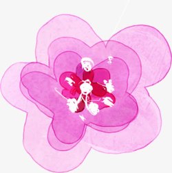 手绘粉色花卉时尚图案素材