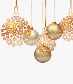金色圣诞装饰球素材