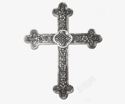 银质十字架装饰素材