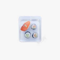 一小碟生鱼片寿司素材