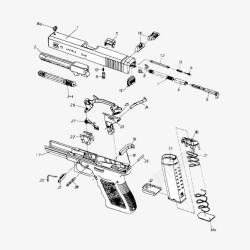 拆分图手枪分解图高清图片