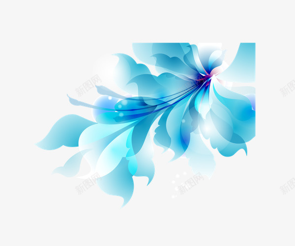 蓝色唯美花朵装饰png免抠素材_88icon https://88icon.com 素材 花朵 蓝色 蓝色花朵 装饰