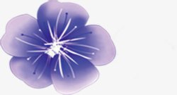 紫色手绘水彩花朵素材
