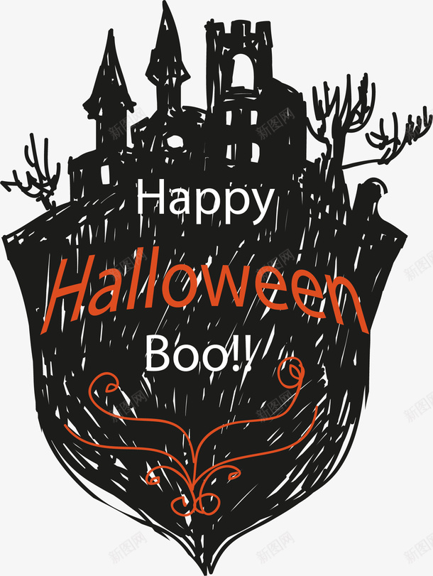 万圣节城堡剪影黑色装饰矢量图ai免抠素材_88icon https://88icon.com 万圣节 剪影 城堡 黑色装饰矢量图 矢量图