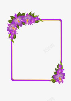 紫色花卉边框素材