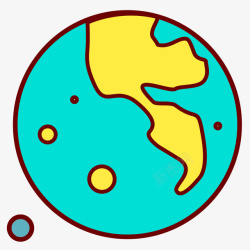 彩色手绘圆弧地球元素矢量图素材