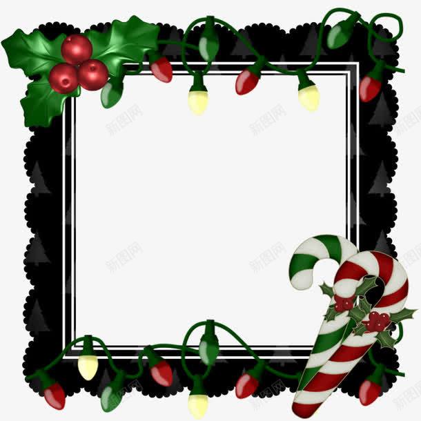 圣诞元素包围的相框png免抠素材_88icon https://88icon.com 圣诞节 相框 节日元素 边框