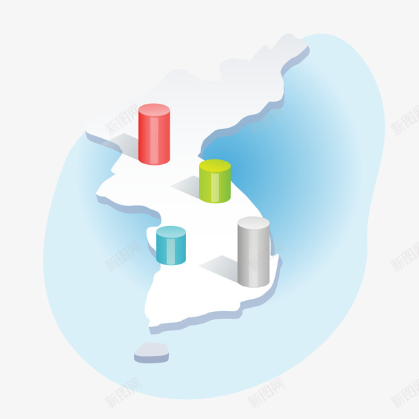 3D科技装饰矢量图ai免抠素材_88icon https://88icon.com 3D 3D科技 彩色 柱图 矢量图