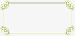 手绘绿色花纹边框素材