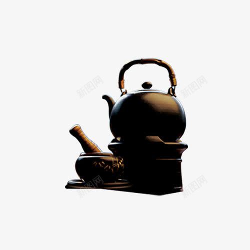 中国风茶具png免抠素材_88icon https://88icon.com 中国元素 国风 紫砂 茶具 黑色