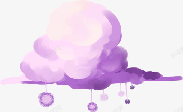 紫色手绘人物云朵png免抠素材_88icon https://88icon.com 云朵 人物 紫色