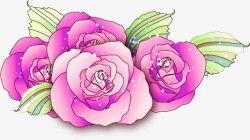 紫色花朵手绘植物素材