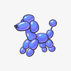 蓝色气球小狗矢量图素材
