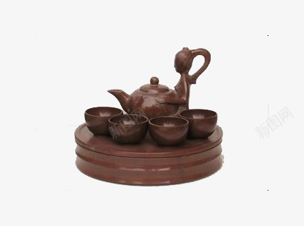 产品实物棕色古典茶具整套png免抠素材_88icon https://88icon.com 产品实物 棕色古典茶具 茶具