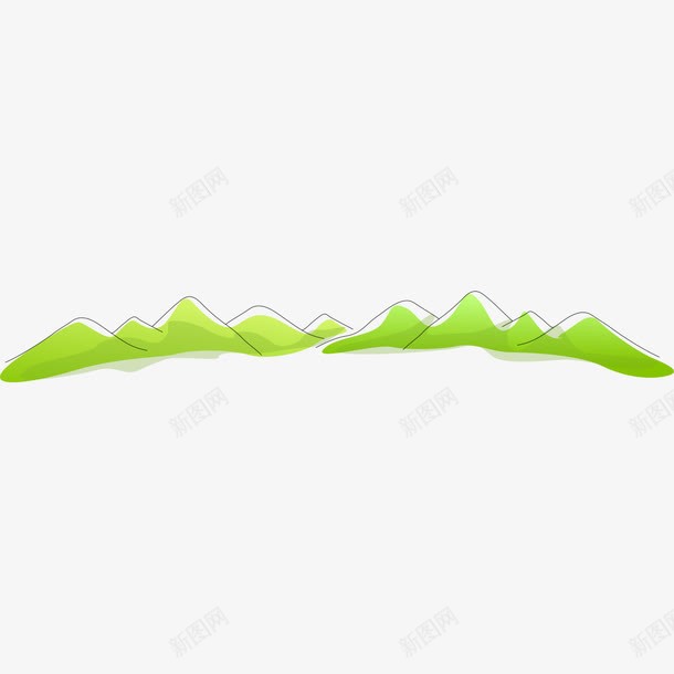 手绘绿色的群山png免抠素材_88icon https://88icon.com 手绘 手绘绿色的群山 绿色 群山