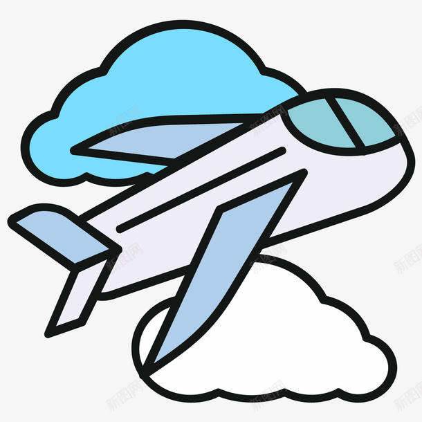 白云上的飞机png免抠素材_88icon https://88icon.com PNG素材 手绘 白云 飞机