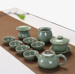 龙泉青瓷功夫茶具素材