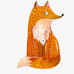 橙色的手绘狐狸矢量图素材