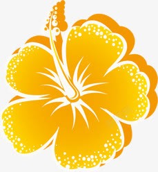 黄色卡通水彩花朵素材