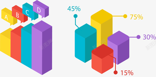 手绘柱状图矢量图ai免抠素材_88icon https://88icon.com PPT 彩色 手绘 数据 柱状图 百分比 立体 矢量图