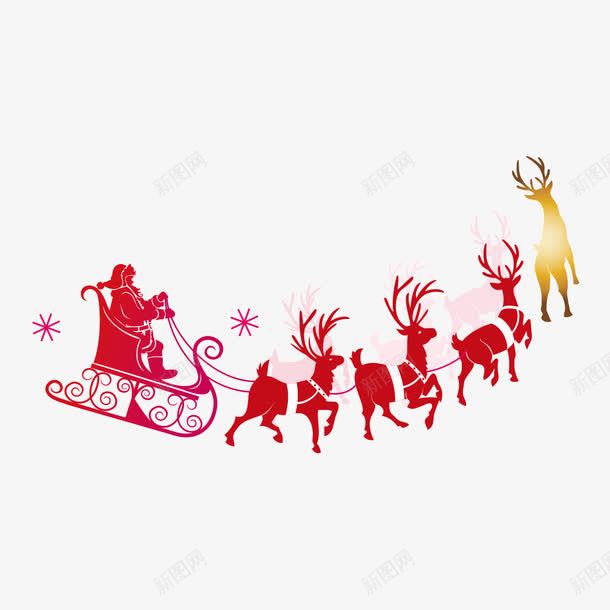 鹿拉雪橇psd免抠素材_88icon https://88icon.com 卡通 圣诞 素材 雪橇