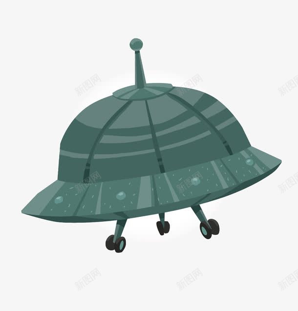 绿色飞碟png免抠素材_88icon https://88icon.com UFO 卡通画 插画 绿色飞碟