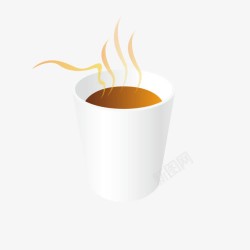 冒着热气的白色咖啡杯矢量图素材