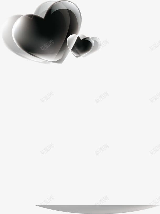 手绘黑色梦幻爱心png免抠素材_88icon https://88icon.com 梦幻 爱心 黑色