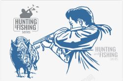 插画猎人猎人打猎物高清图片
