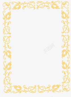 黄色树叶欧式花纹素材