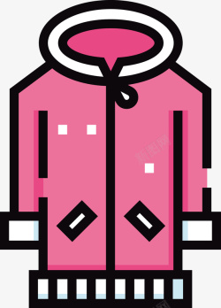粉色棉袄外套矢量图素材