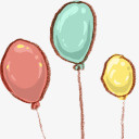 气球韩国手绘风格可爱图标素材