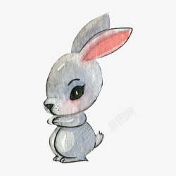 灰色卡通兔子素材
