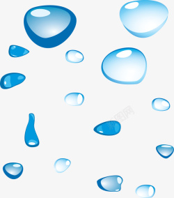 蓝色透明水滴花纹矢量图素材
