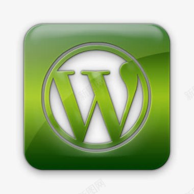 WordPress标志广场绿色图标图标