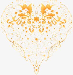 手绘心形艺术花纹素材