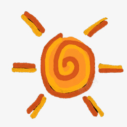 橙色涂鸦太阳素材