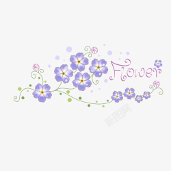 紫色纹样装饰花朵矢量图素材