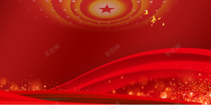 人民大会堂飘带红色背景图背景