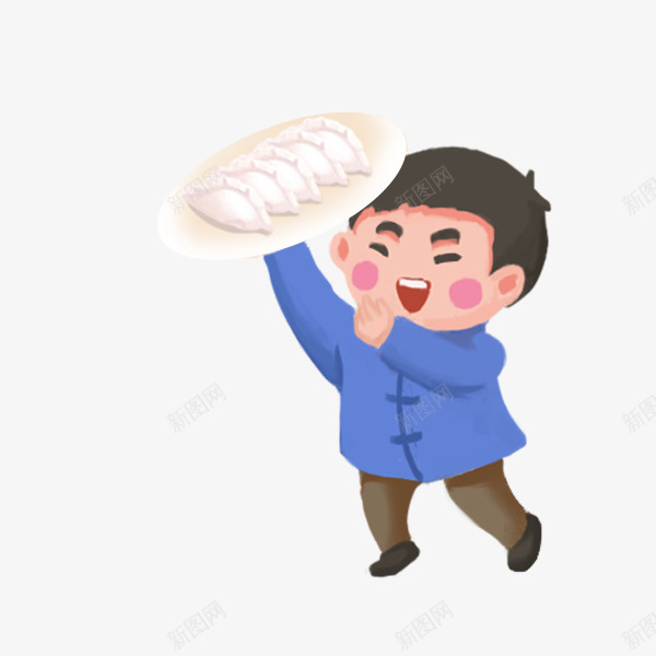 手绘插画端着饺子的男孩psd免抠素材_88icon https://88icon.com 吃饺子 手绘插画端着饺子的男孩 插画 新年