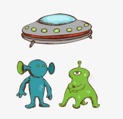 卡通UFO外星人素材