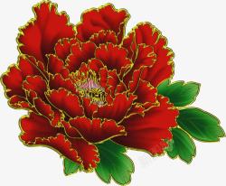 创意红色花朵手绘彩绘素材