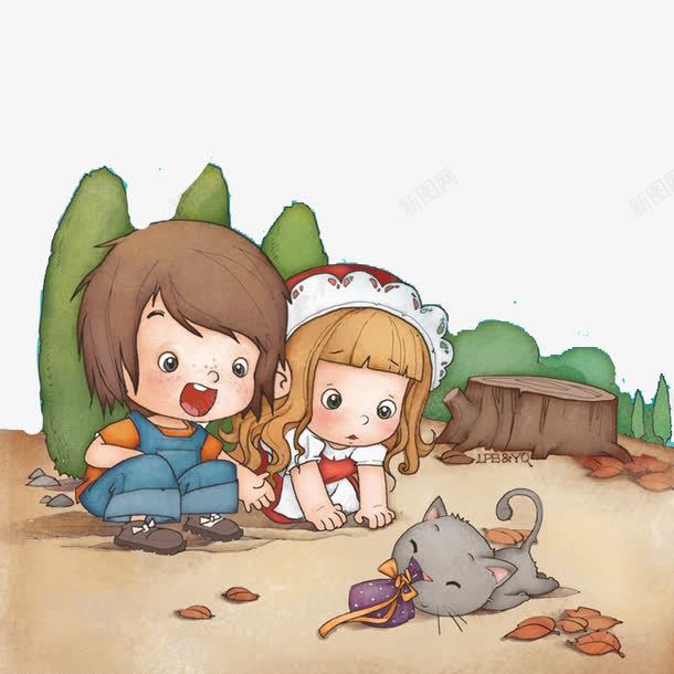 两个小朋友png免抠素材_88icon https://88icon.com 儿童插画 卡通 卡通插画 可爱 童话