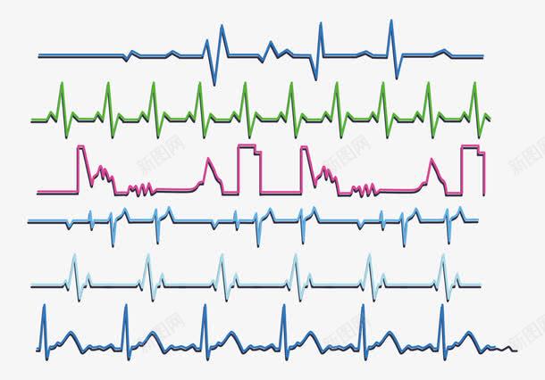 彩色心跳线png免抠素材_88icon https://88icon.com png图片素材 免费png素材 心跳图 心跳线 矢量素材 粉色 绿色 蓝色
