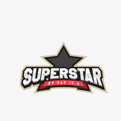 卡通立体效果superstar矢量图素材