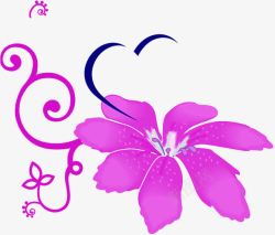 紫色手绘花朵花纹素材