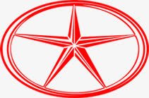 红色五角星圆形商标中秋图标图标