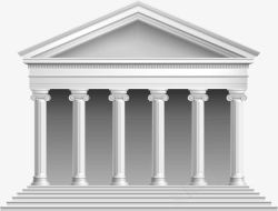 手绘罗马建筑矢量图素材